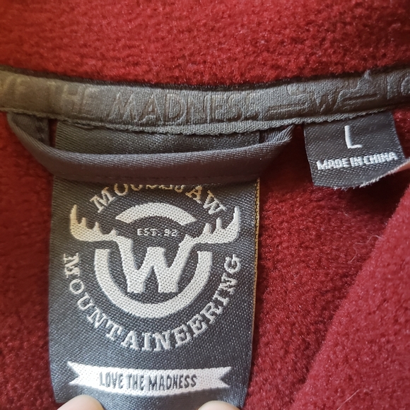 Moosejaw Quarter Zip Fleece Size Large Maroon/Burgundy Long Sleeve - Picture 5 of 6